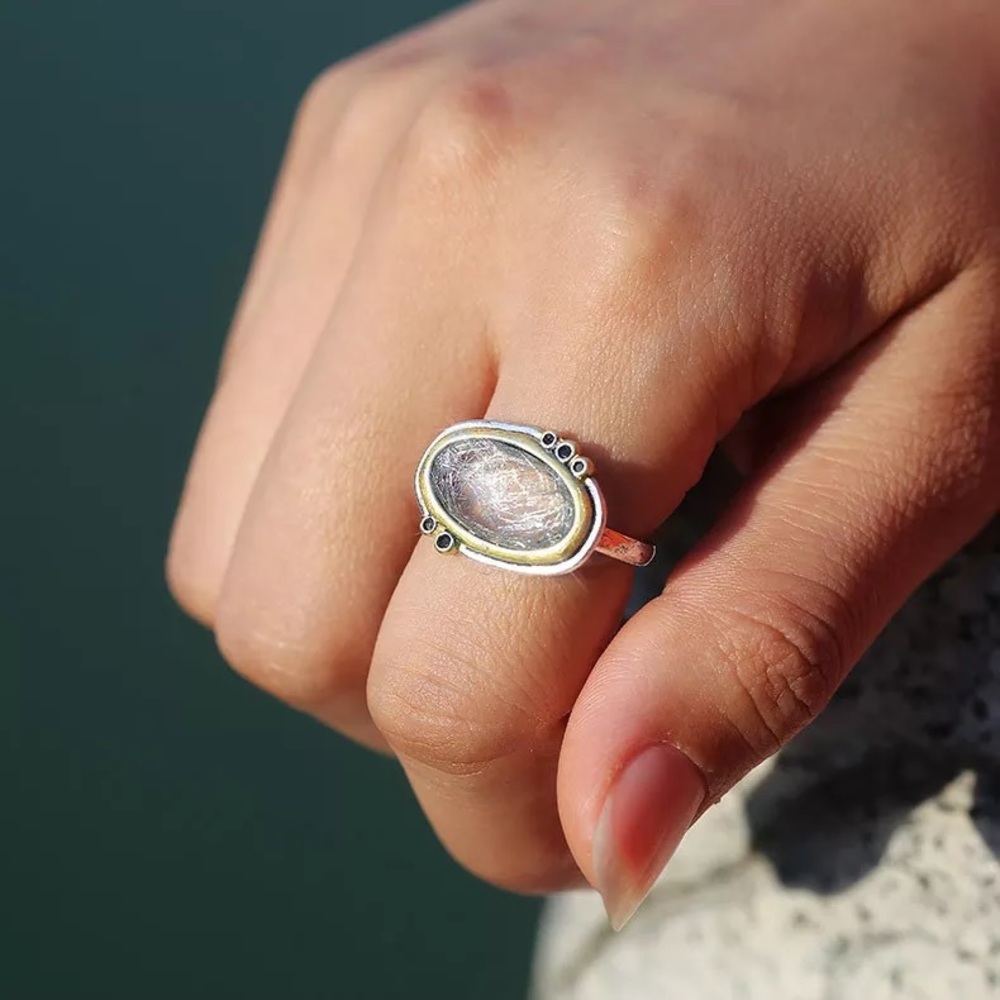New Two Tone Exquisite CZ Retro Ring - Picture 5 of 6